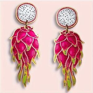 DRAGON FRUIT Earrings 2/$20 food summer whimsical novelty fun | NWOT